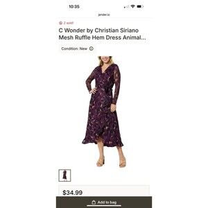 Christian Soriano Midi Wrap Dress New Small